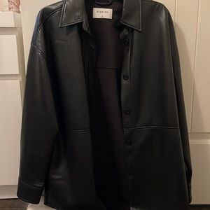 An Aritzia leather black shacket!